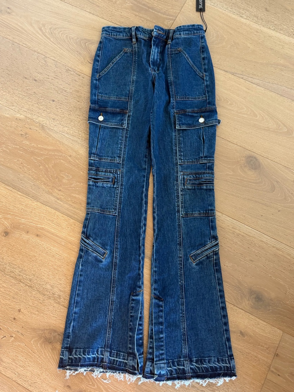 Blank NYC Dark Blue Cargo Flare Jeans